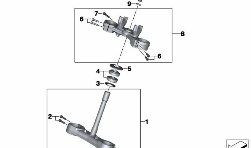 Puente horquilla superior OEM 31427715420 para motos BMW F 800 GS, F 800 GS Adventure... y más. Original BMW Motorrad.