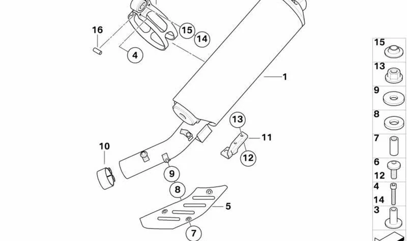 Silenciador adicional OEM 18127694462 para motos BMW R1200GS, R1200GS Adventure. Original BMW Motorrad.