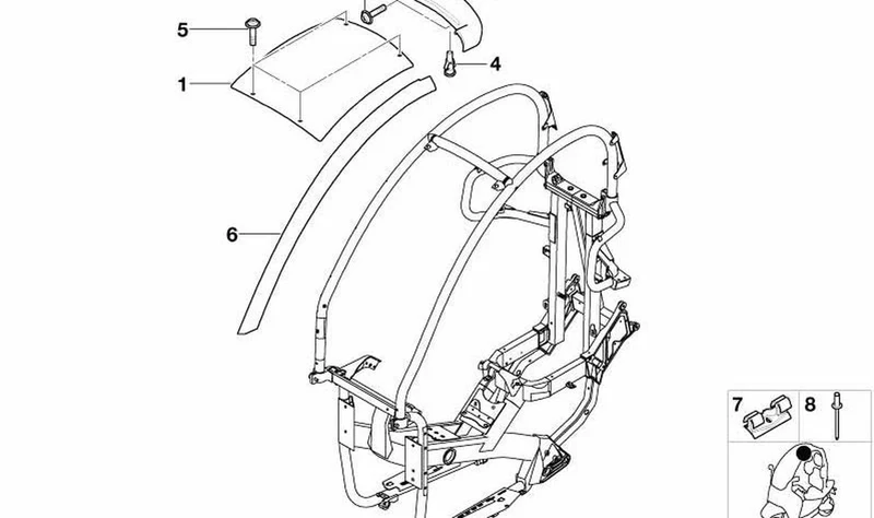 Techo OEM 46632329442 para motos BMW C1 0991, C1 0192. Original BMW Motorrad.