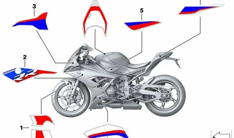 Inscripción de revestimiento lateral derecho OEM 51148406636 para BMW Motorrad S 1000 RR (K67). Original BMW Motorrad.