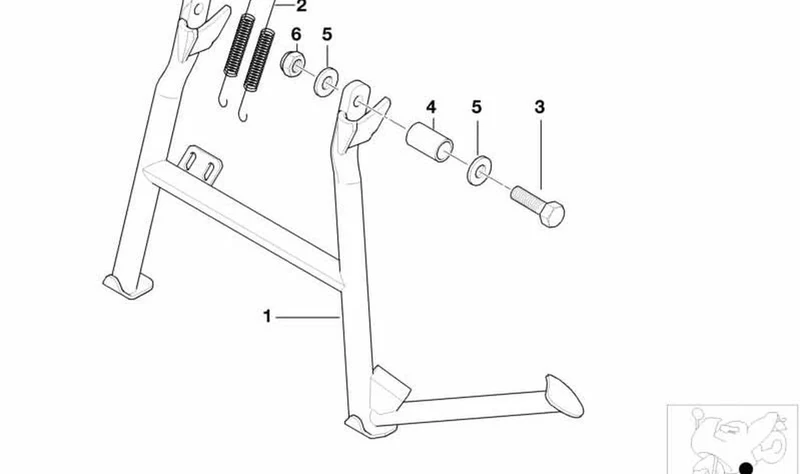 Muelle de tensión OEM 46527650721 para caballete central de BMW Motorrad F700GS, F800GS, F650GS... y más. Original BMW Motorrad.