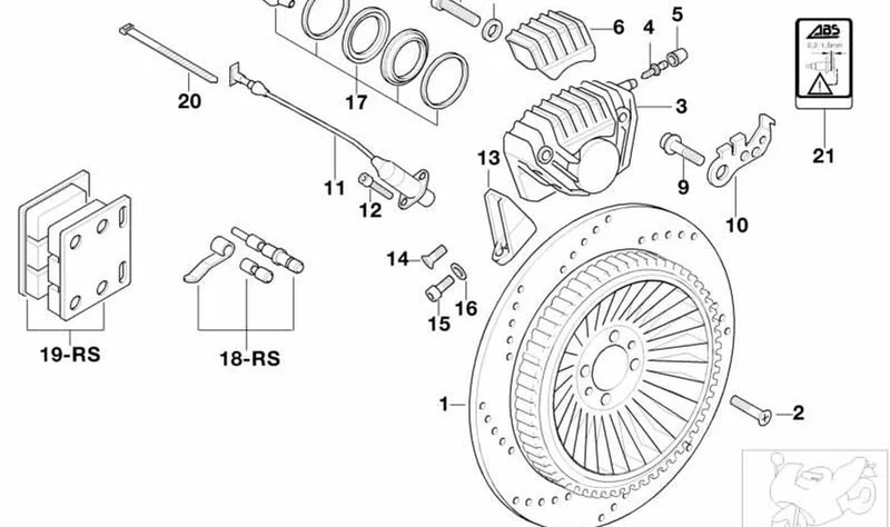 Placa indicativa OEM 71217659716 para BMW Motorrad K1200 GT, K1200 RS, K1200 LT. Original BMW Motorrad.