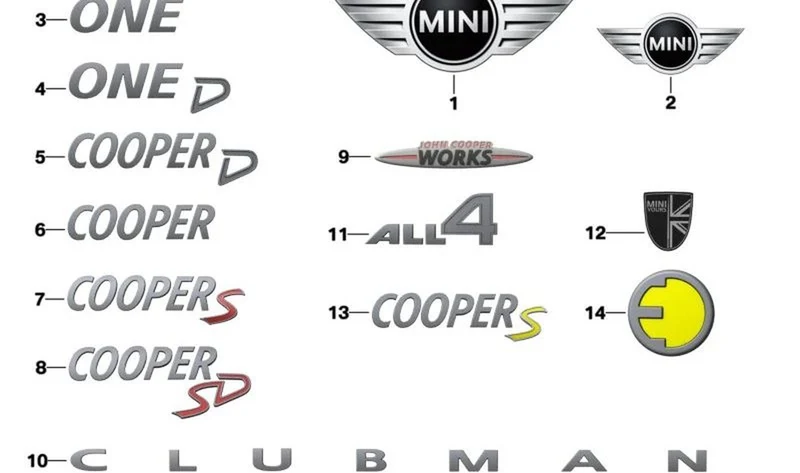 Inscripción derecha "CLUBMAN" OEM 51447376044 para MINI Clubman F54, F54 LCI. Original MINI.