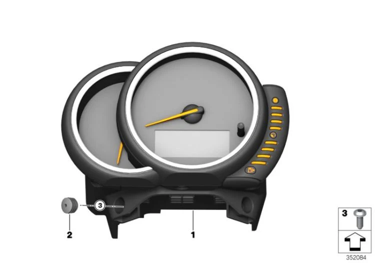 Cuadro de instrumentos OEM 62106843999 para MINI F54, F55, F56, F57, F60. Original MINI.