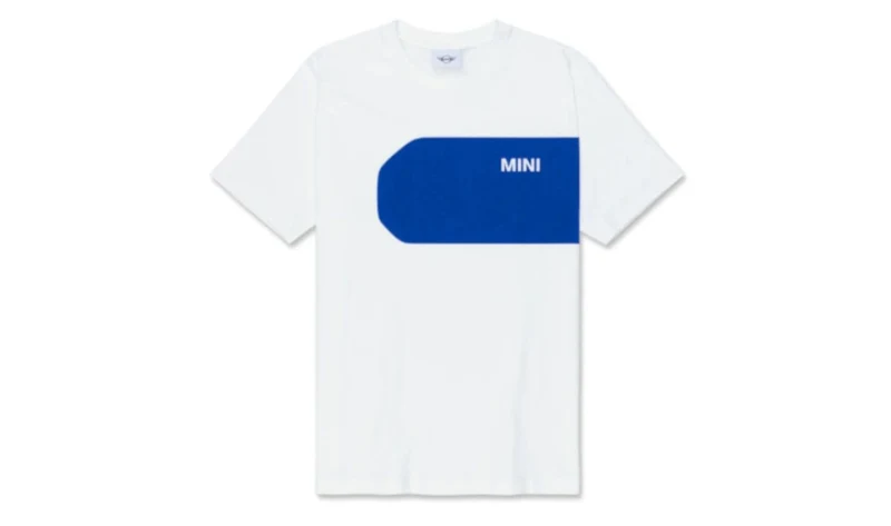 Camiseta Car Face Detail blanca y azul talla L OEM 80145B32029 para MINI. Original MINI.