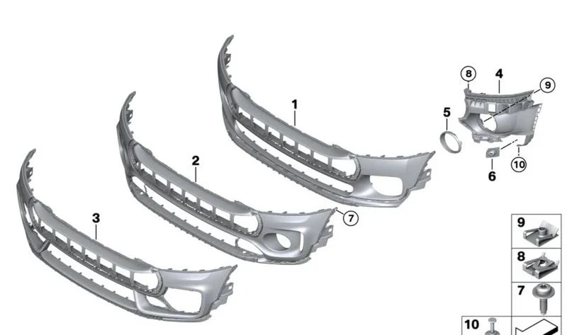 Alojamiento de faro delantero derecho OEM 51117376380 para MINI Clubman F54, F54 LCI. Original MINI.