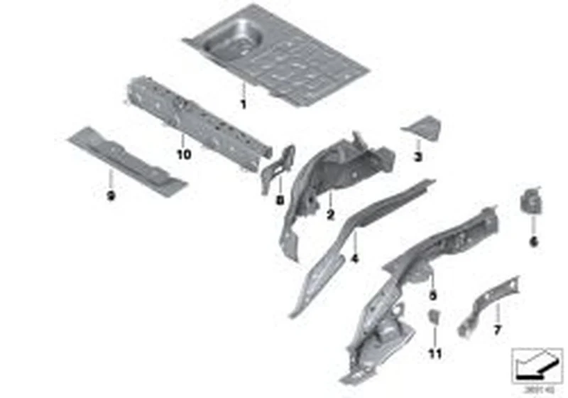 Travesaño piso del maletero superior delantero OEM 41007402295 para MINI F55, F55 LCI. Original MINI.