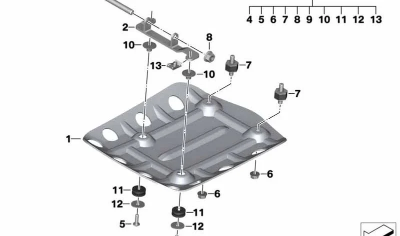 Juego de fijación para protección inferior OEM 77148354993 para motos BMW R nineT Scrambler, R nineT Urban G/S. Original BMW Motorrad.