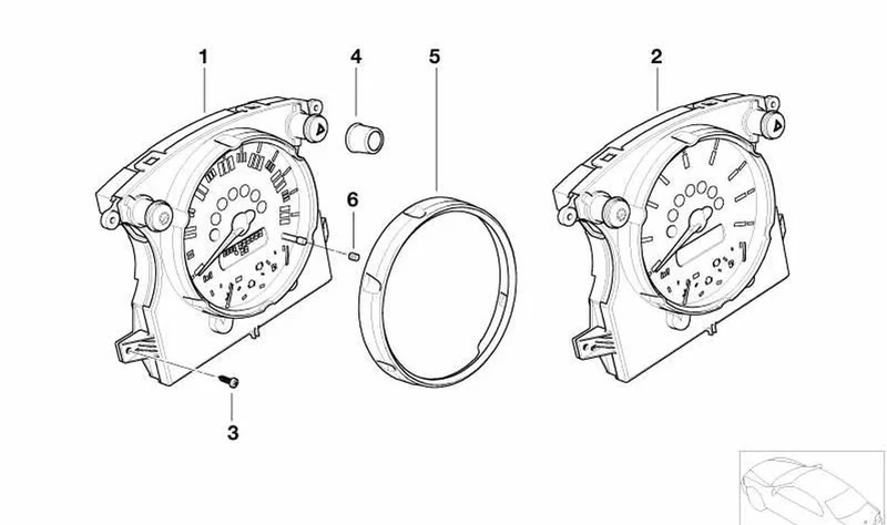 Anillo de adorno antracita OEM 51457059168 para MINI R50, R53, Cabrio R52. Original MINI.