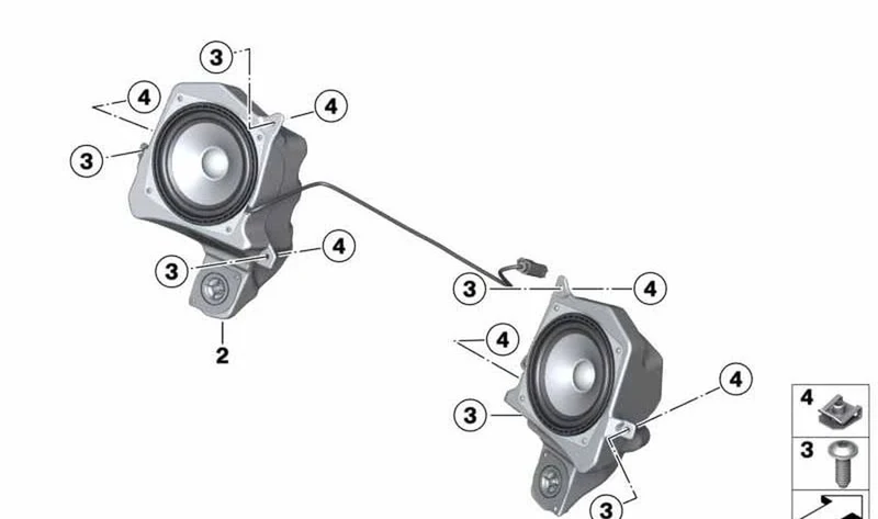 Altavoz izquierdo OEM 65137682071 para motos BMW R 1200 RT, R 900 RT. Original BMW Motorrad.