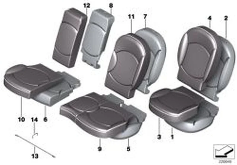Tapizado respaldo tela centro OEM 52209809210 para MINI Countryman R60. Original MINI.