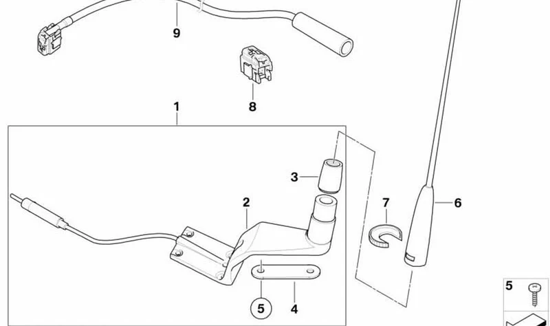 Cable de antena OEM 61121668738 para motos BMW K1200LT, K1200RS. Original BMW Motorrad.