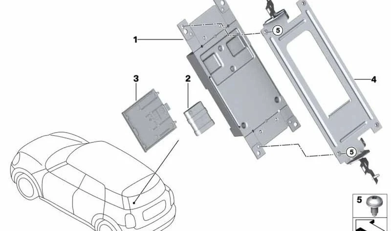 Soporte trasero izquierdo OEM 65152622723 para MINI F56, F56 BEV, F56 LCI, F66. Original MINI.