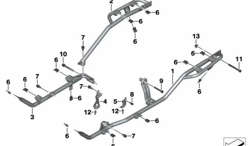 Soporte de estribo derecho OEM 46718546456 para motos BMW C 650 GT (K19). Original BMW Motorrad.