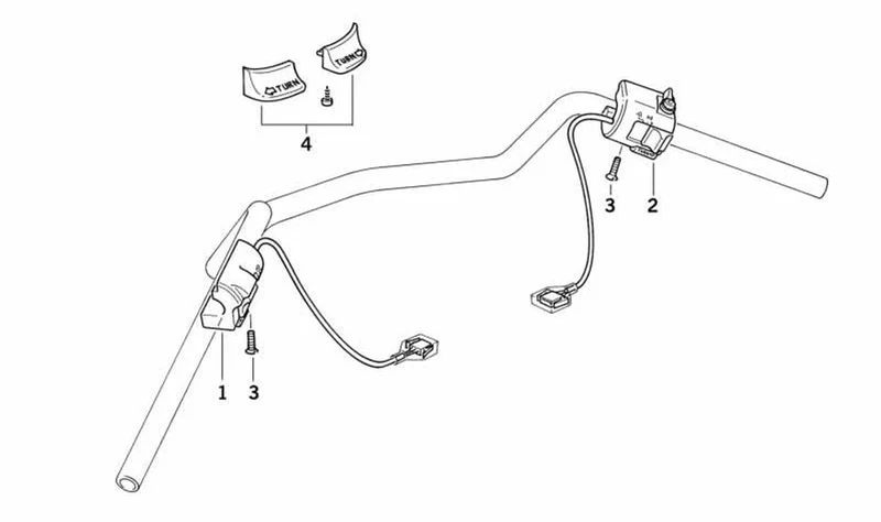 Interruptor combinado izquierdo OEM 61312306177 para motos BMW R1100GS, R1100R, R1100RS, R1100RT, R850GS, R850R, R850RT. Original BMW Motorrad.
