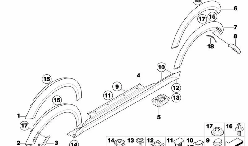 Remate de umbral imprimado derecho OEM 51777199876 para MINI R56, R56 LCI, Cabrio R57, Cabrio R57 LCI. Original MINI.