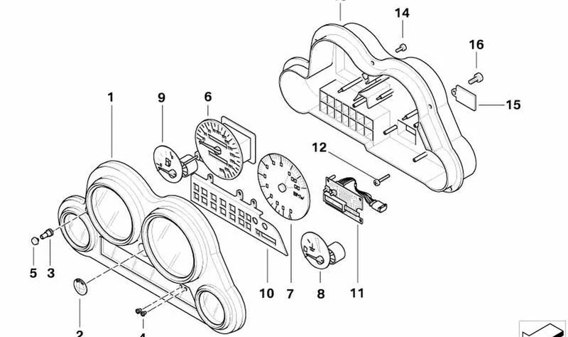 Adorno para panel de instrumentos OEM 62112305860 para motos BMW K1200 GT, K1200 RS. Original BMW Motorrad.