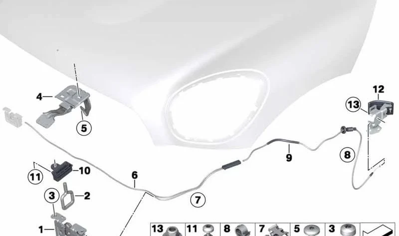 Cable Bowden trasero OEM 51239802336 para MINI Countryman R60, Paceman R61. Original MINI.