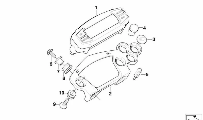 Soporte para cuadro de instrumentos OEM 62117712498 para BMW Motorrad G 450X. Original BMW Motorrad.