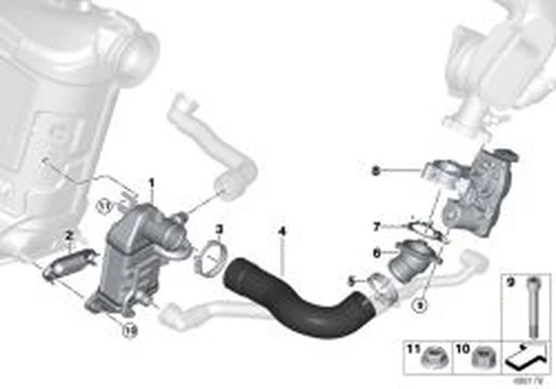 Adaptador de escape OEM 11718589998 para MINI F56, F55, Clubman F54, Cabrio F57, Countryman F60... y más. Original MINI.