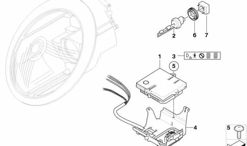Tornillo de fijación faro OEM 07147130270 para MINI R50, R53, Cabrio R52. Original MINI.
