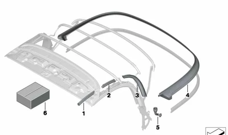 Junta trasera derecha OEM 54342759402 para MINI Roadster R59 (2011-2015). Original MINI.