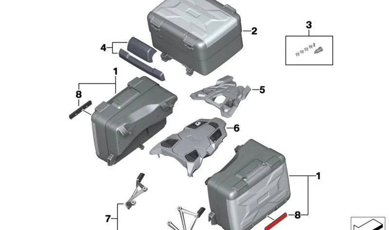 Alojamiento reflector OEM 63149899376 para BMW Motorrad R 1200 GS, R 1250 GS, R 1200 GS Adventure. Original BMW Motorrad.
