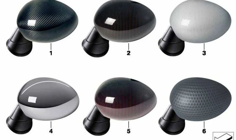 Cubierta retrovisor izquierdo cromada OEM 51162753669 para MINI R56, R55, R57, R58, R59, R60, R61... y más. Original MINI.