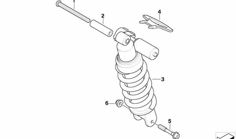 Muelle-amortiguador trasero OEM 33548533313 para motos BMW F800GT, F800S, F800ST. Original BMW Motorrad.