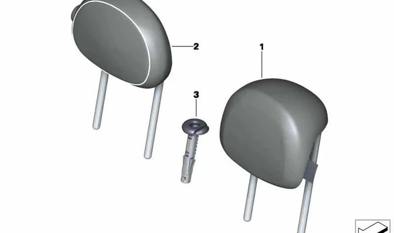 Apoyacabezas de cuero central OEM 52207939735 para MINI F56, F55, Clubman F54... y más. Original MINI.