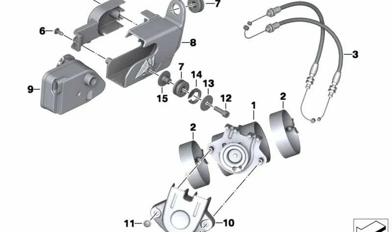 Alojamiento unidad ajuste válvula escape OEM 18307716475 para motos BMW R nineT, R 1200 GS, R 1200 GS Adventure, R 1200 RT, R 1200 R. Original BMW Motorrad.