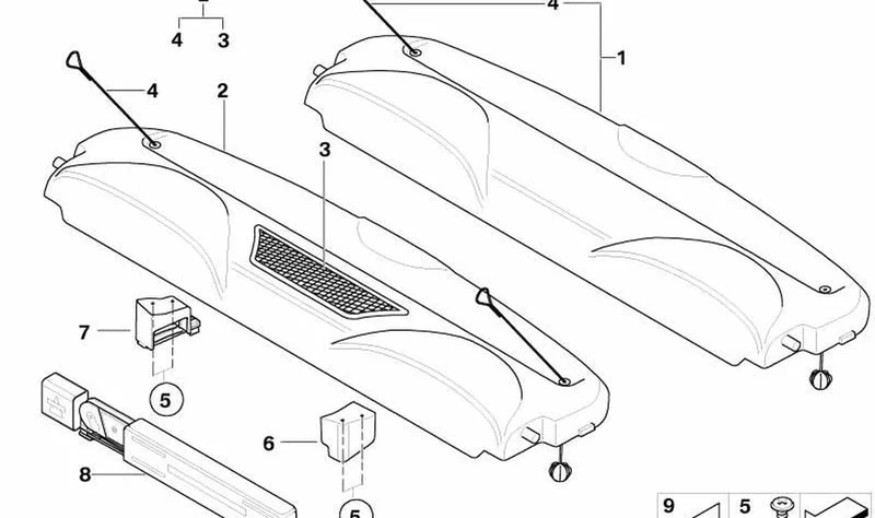 Paramento de fondo de compartimento OEM 51467111563 para MINI R53 (09/2000 - 11/2006). Original MINI.