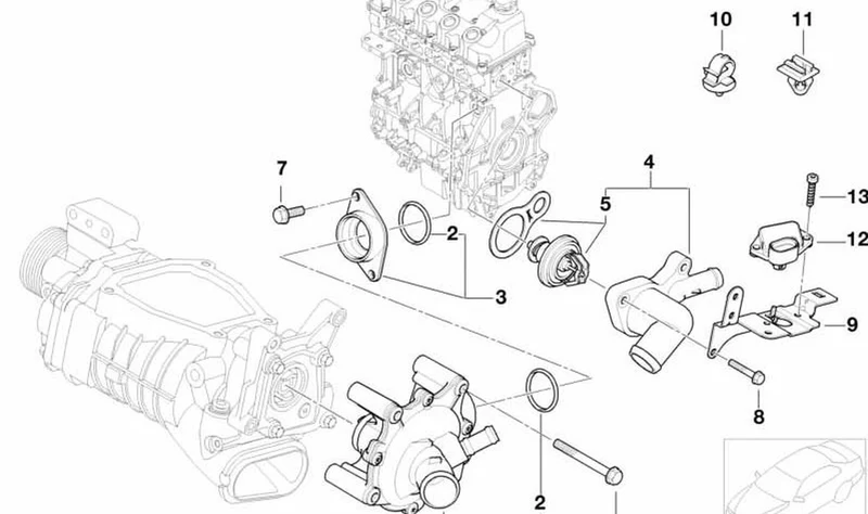Racor de brida OEM 11517509170 para MINI R52, R53. Original MINI.