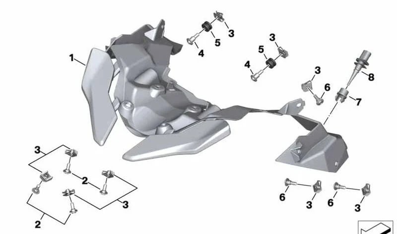 Carenado delantero inferior OEM 46638392779 para BMW Motorrad S 1000 XR (K69) 2018-2023. Original BMW Motorrad.