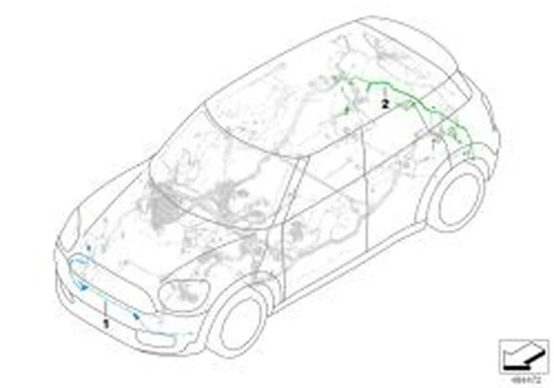 Mazo de cables trasero OEM 61118795462 para MINI Countryman F60 (11/2015 - 07/2020). Original MINI.