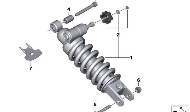 Casquillo de suspensión trasera OEM 33548550146 para BMW Motorrad F 800 R, F 800 S, F 800 ST, F 800 GT. Original BMW Motorrad.