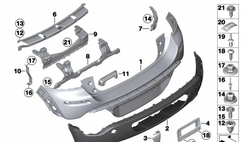 Espoiler central OEM 51129808951 para MINI Paceman R61 (03/2012 - 09/2016). Original MINI.