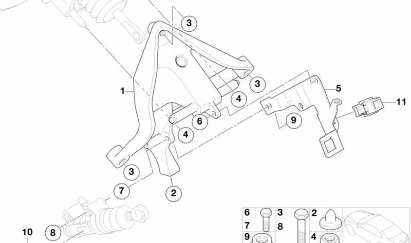 Soporte de pedales OEM 35101512223 para MINI R50, R52, R53. Original MINI.