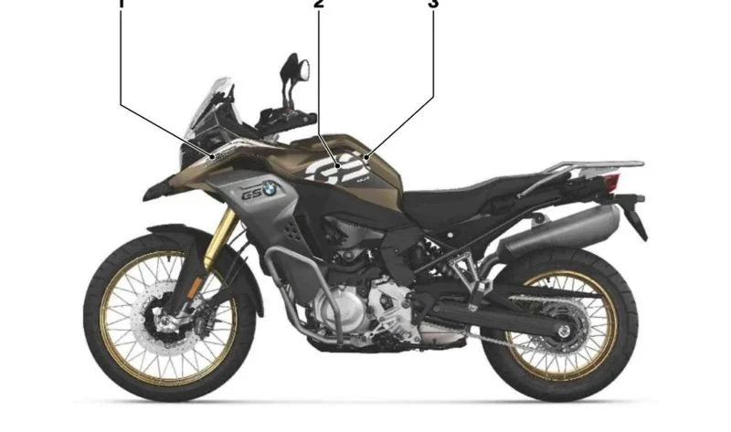 Inscripción revestimiento lateral derecho OEM 51147914750 para BMW Motorrad F850GS Adventure. Original BMW Motorrad.