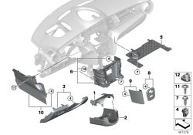 Revestimiento panel central inferior derecho OEM 51459296976 para MINI F56, F55, Cabrio F57... y más. Original MINI.