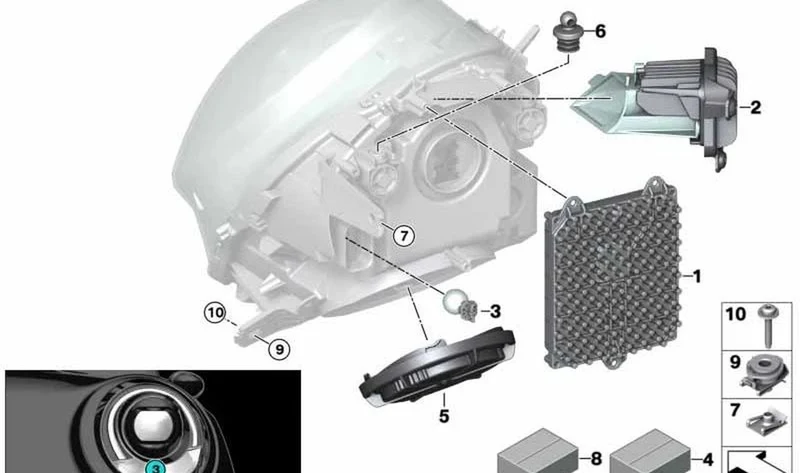 Módulo luz de giro LED derecho OEM 63117366378 para MINI F56, F55, Clubman F54, Cabrio F57. Original MINI.