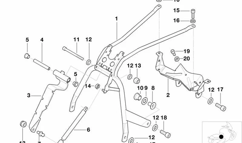 Muelle de presión gas OEM 46632347075 para BMW Motorrad K 1200 LT, K 1200 RS. Original BMW Motorrad.