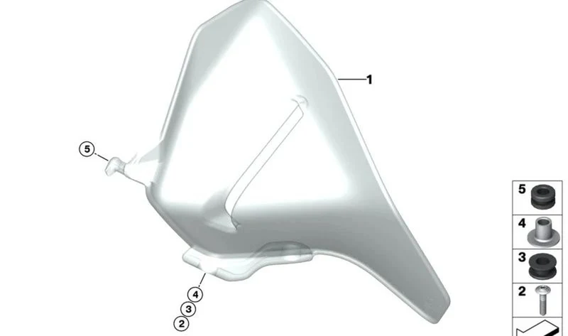 Revestimiento puesto de conducción derecho OEM 46631541488 para BMW Motorrad R1300GS. Original BMW Motorrad.