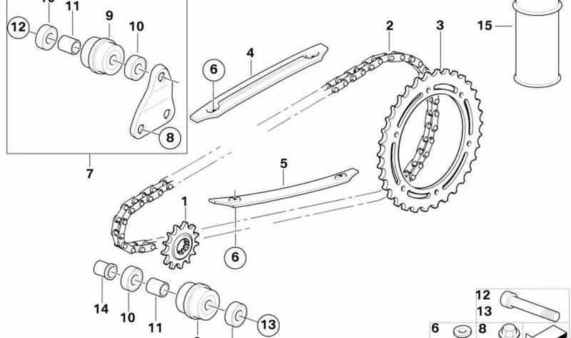 Rueda de cadena OEM 27717700397 para motos BMW G 650 X (K15, 0165) de 09/2006 a 12/2009. Original BMW Motorrad.