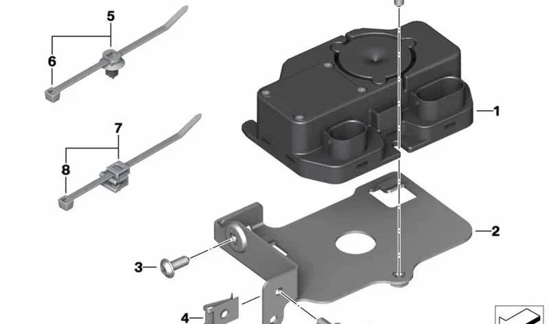 Soporte para mecanismo de mando de alarma antirrobo OEM 77538525488 para motos BMW C 650 Sport, C 650 GT. Original BMW Motorrad.