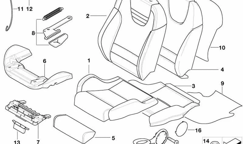 Portante del apoyo para los muslos OEM 52106966602 para MINI R50, R53, Cabrio R52. Original MINI.
