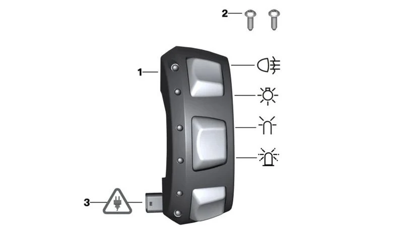 Interruptor adicional derecho OEM 61318406096 para BMW Motorrad R 1200 RT, R 1250 RT. Original BMW Motorrad.