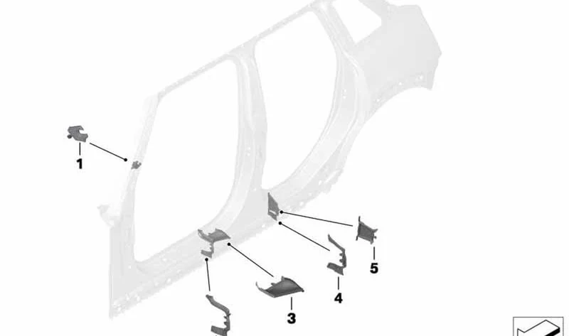 Columna A izquierda OEM 41107287625 para MINI F55, F56, F57... y más. Original MINI.