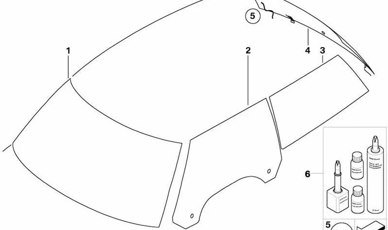Cristal trasero verde con antena OEM 51317292003 para MINI R56, R56 LCI. Original MINI.