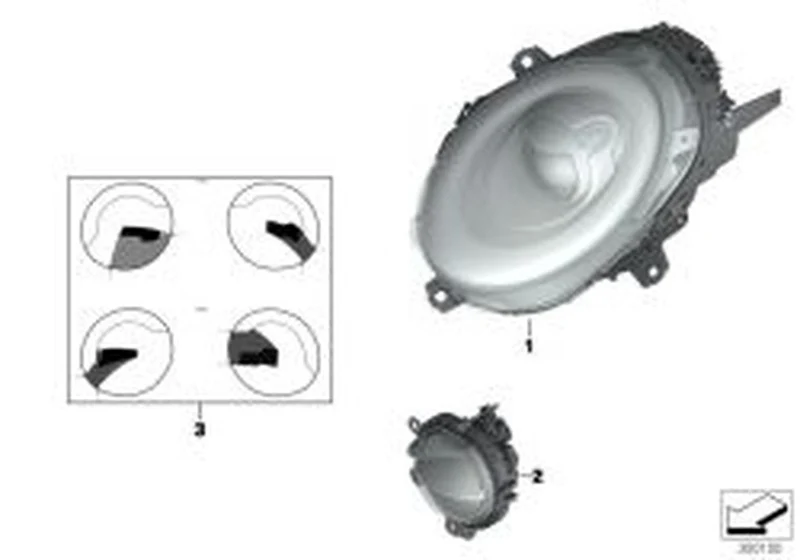 Faro LED delantero izquierdo OEM 63117383215 para MINI F56, F55, Clubman F54, Cabrio F57. Original MINI.